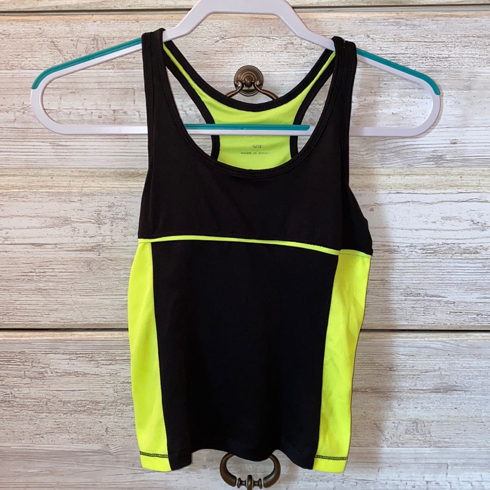 Girls Neon Yellow Tank Top